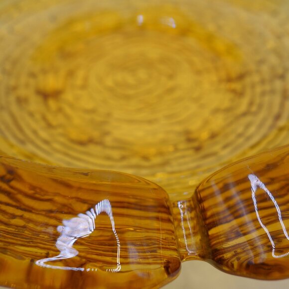 Amber Color Glass Ash Tray - Picture 5 of 12